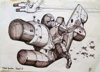 Illustration for article titled Chris Foss Designed Totally Thrilling Rocket Sled Art For Flash Gordon